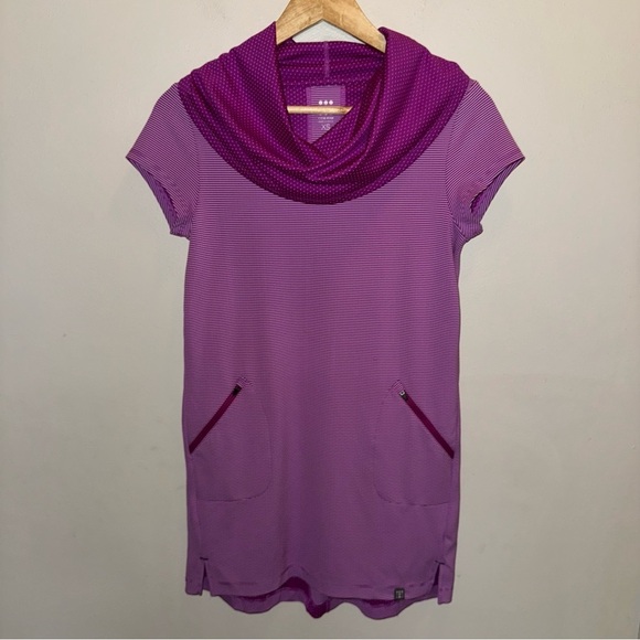 Title nine Dresses & Skirts - Title Nine Layli Purple Striped & Polka Dot Athletic Dress Size Extra Small